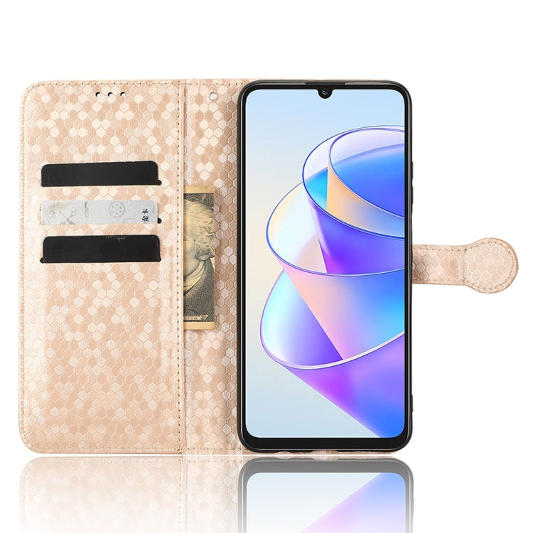 For Honor Play 40 Honeycomb Dot Texture Leather Phone Case