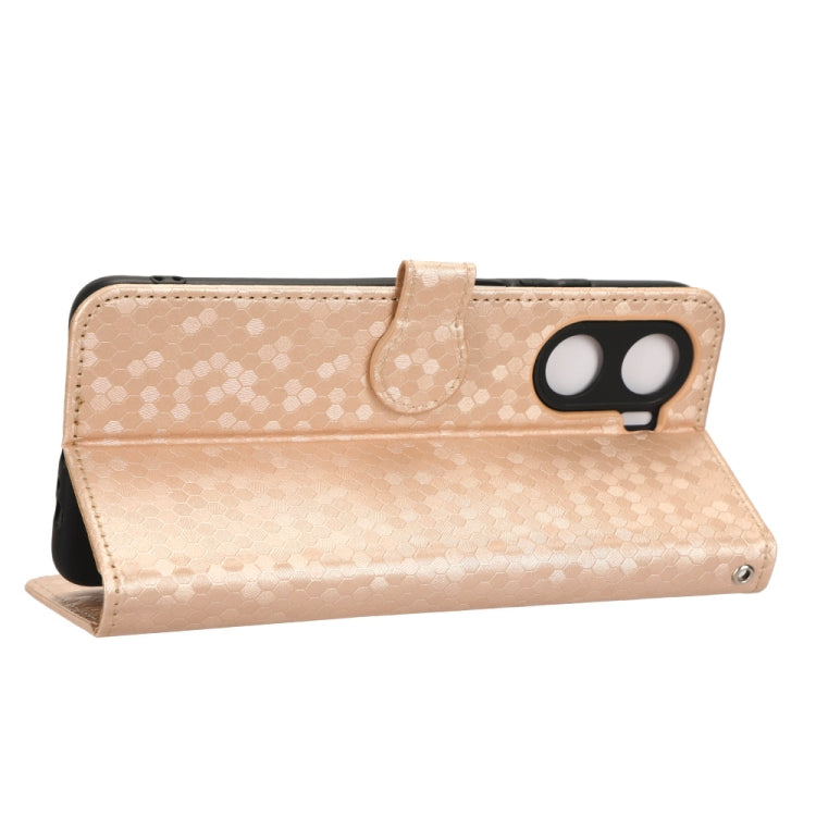 For Honor Play 40 Honeycomb Dot Texture Leather Phone Case