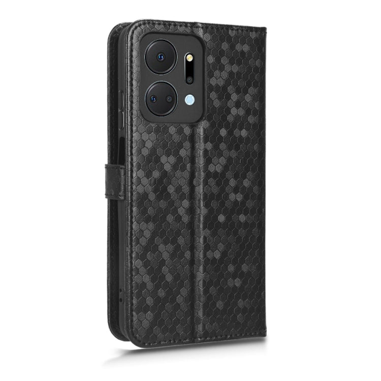 For Honor X7a Honeycomb Dot Texture Leather Phone Case