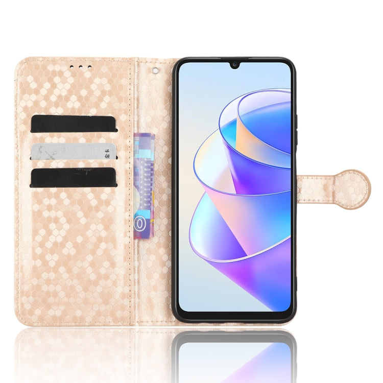 For Honor X7a Honeycomb Dot Texture Leather Phone Case
