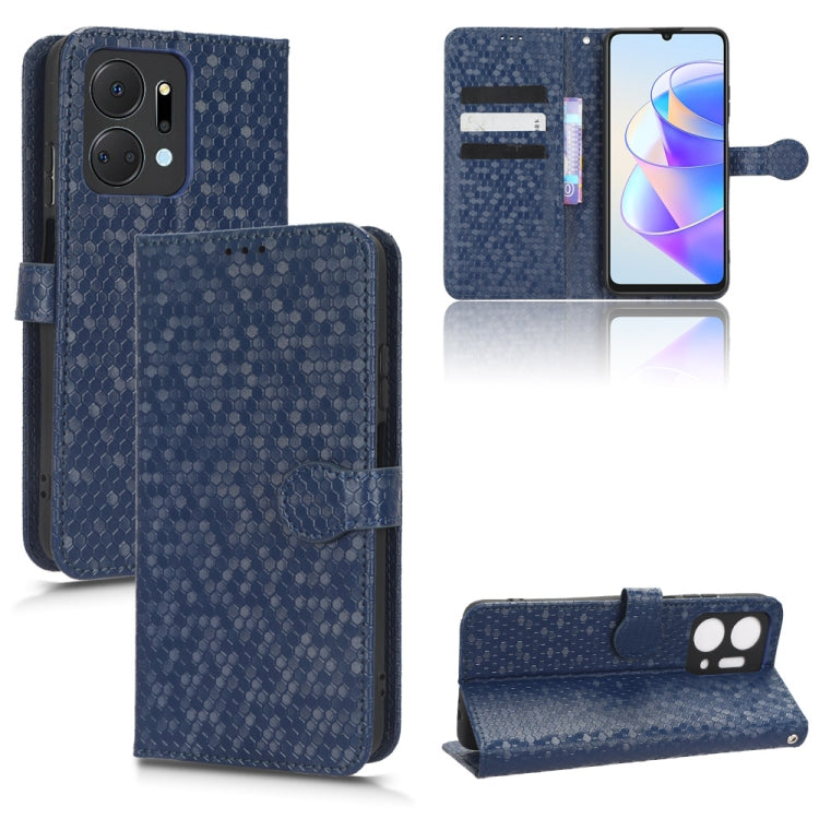 For Honor X7a Honeycomb Dot Texture Leather Phone Case