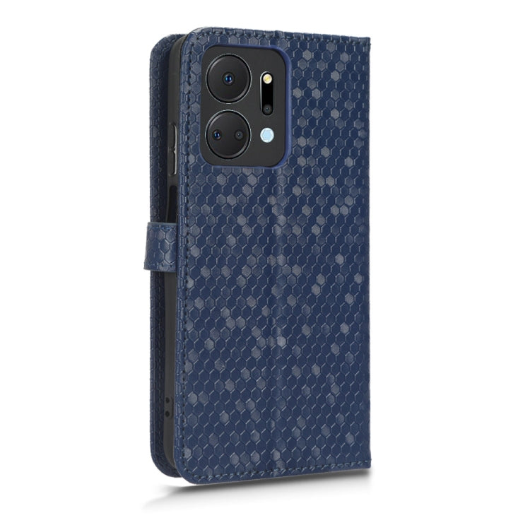 For Honor X7a Honeycomb Dot Texture Leather Phone Case
