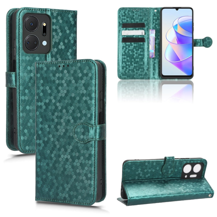For Honor X7a Honeycomb Dot Texture Leather Phone Case