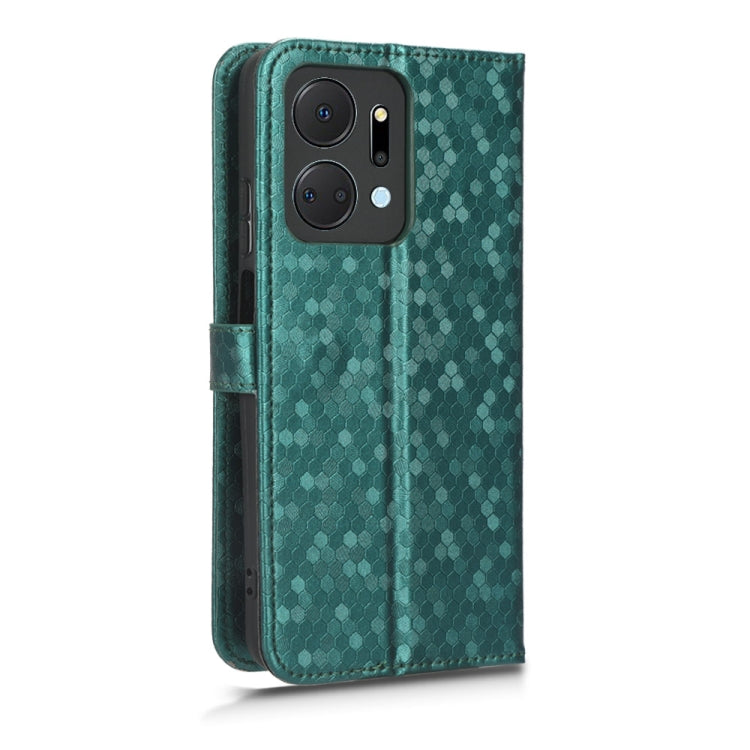 For Honor X7a Honeycomb Dot Texture Leather Phone Case