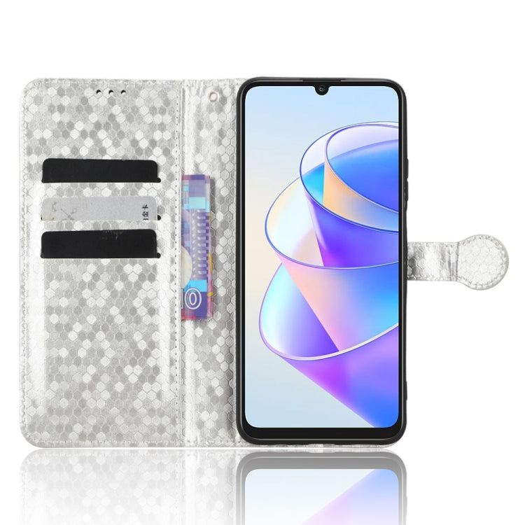 For Honor X7a Honeycomb Dot Texture Leather Phone Case