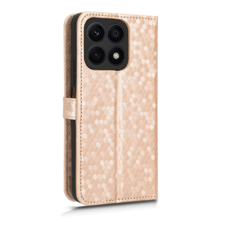 For Honor X8a Honeycomb Dot Texture Leather Phone Case