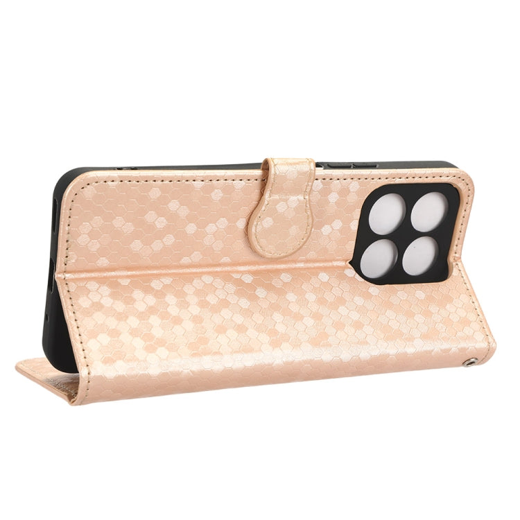 For Honor X8a Honeycomb Dot Texture Leather Phone Case