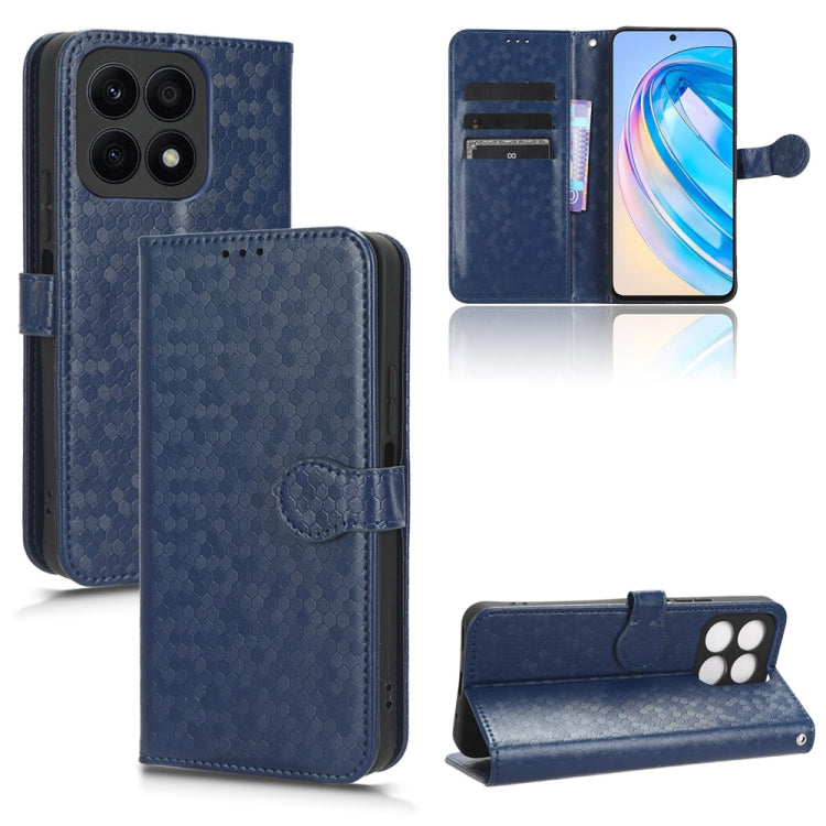 For Honor X8a Honeycomb Dot Texture Leather Phone Case