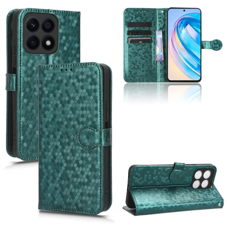 For Honor X8a Honeycomb Dot Texture Leather Phone Case