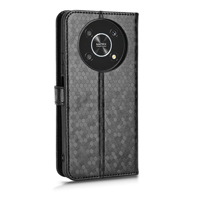For Honor X9 Honeycomb Dot Texture Leather Phone Case