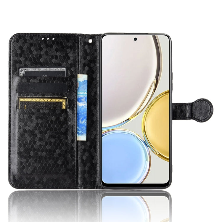 For Honor X9 Honeycomb Dot Texture Leather Phone Case
