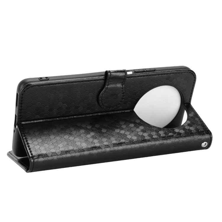 For Honor X9 Honeycomb Dot Texture Leather Phone Case