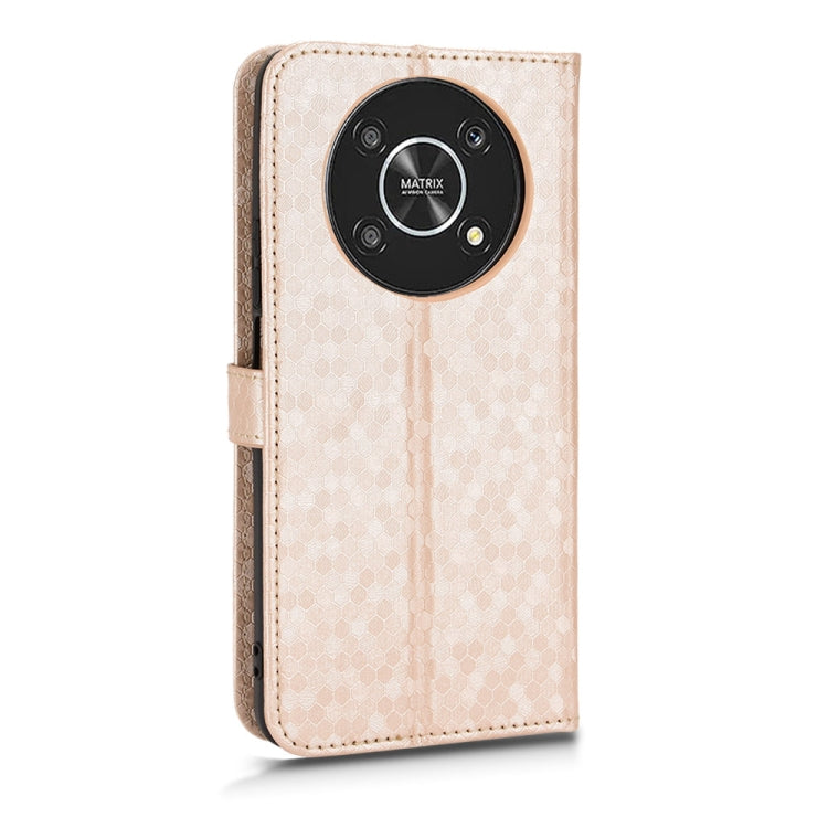 For Honor X9 Honeycomb Dot Texture Leather Phone Case
