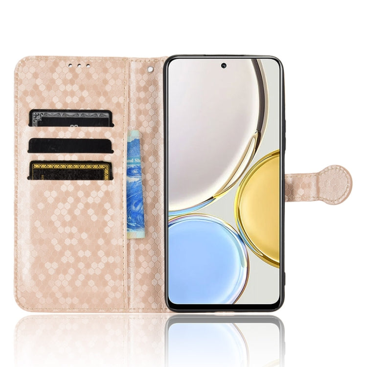 For Honor X9 Honeycomb Dot Texture Leather Phone Case