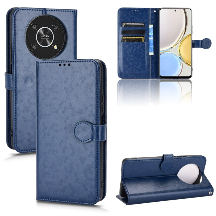 For Honor X9 Honeycomb Dot Texture Leather Phone Case