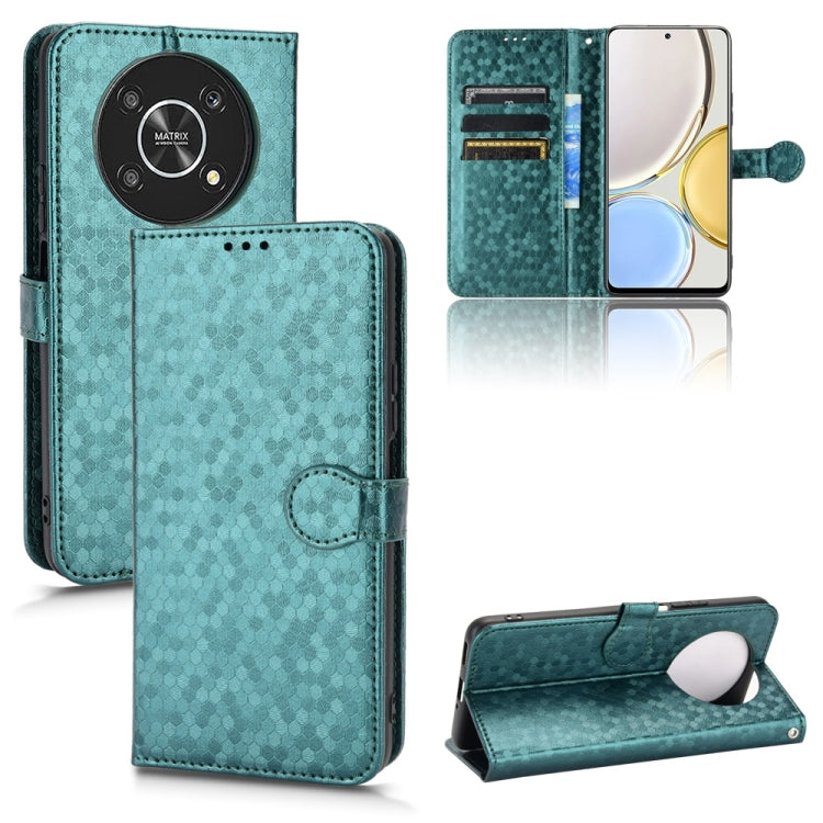 For Honor X9 Honeycomb Dot Texture Leather Phone Case