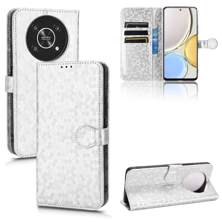 For Honor X9 Honeycomb Dot Texture Leather Phone Case