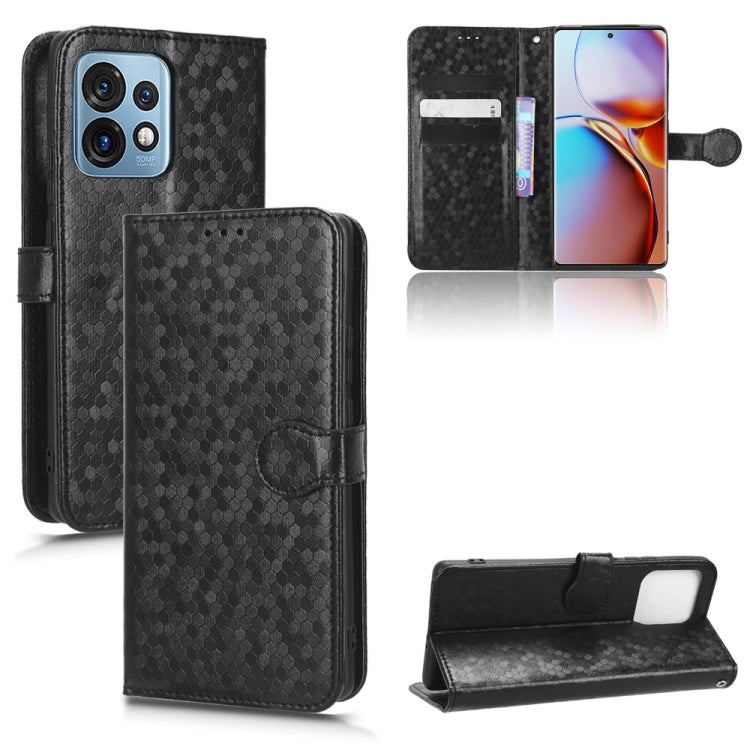 For Motorola Moto X40 Pro Honeycomb Dot Texture Leather Phone Case