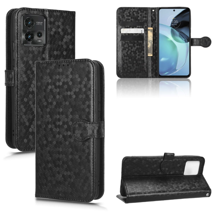 For Motorola Moto G72 4G Honeycomb Dot Texture Leather Phone Case