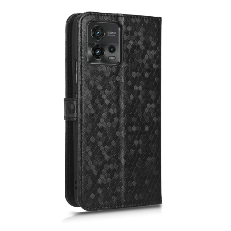 For Motorola Moto G72 4G Honeycomb Dot Texture Leather Phone Case