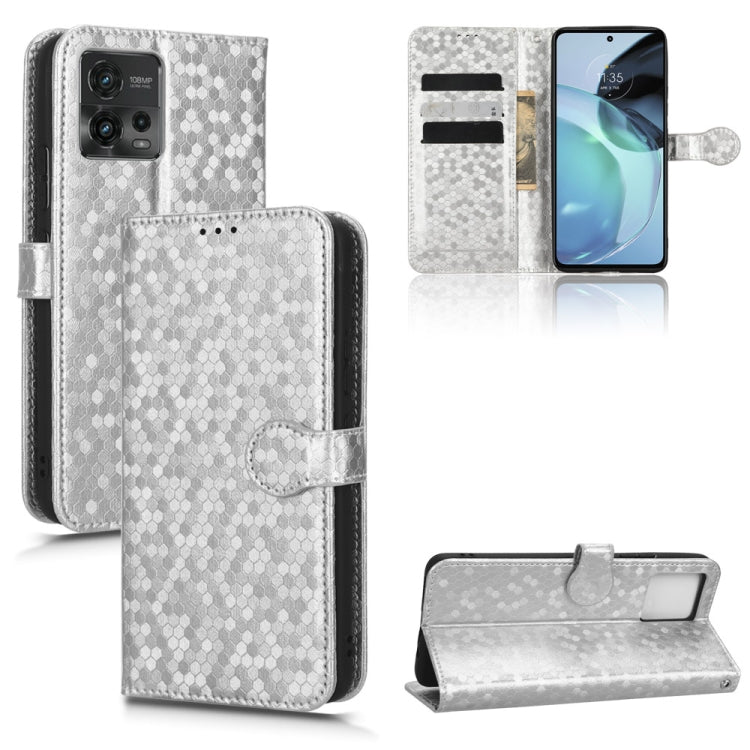 For Motorola Moto G72 4G Honeycomb Dot Texture Leather Phone Case