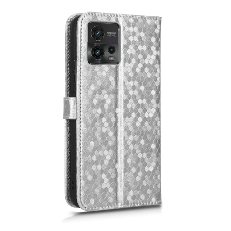 For Motorola Moto G72 4G Honeycomb Dot Texture Leather Phone Case
