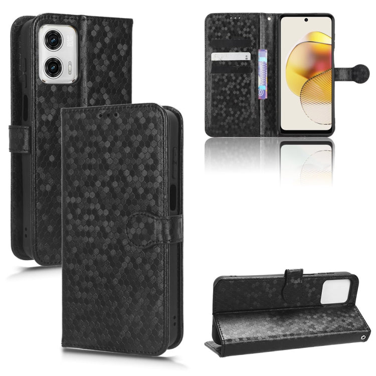 For Motorola Moto G53 5G Honeycomb Dot Texture Leather Phone Case