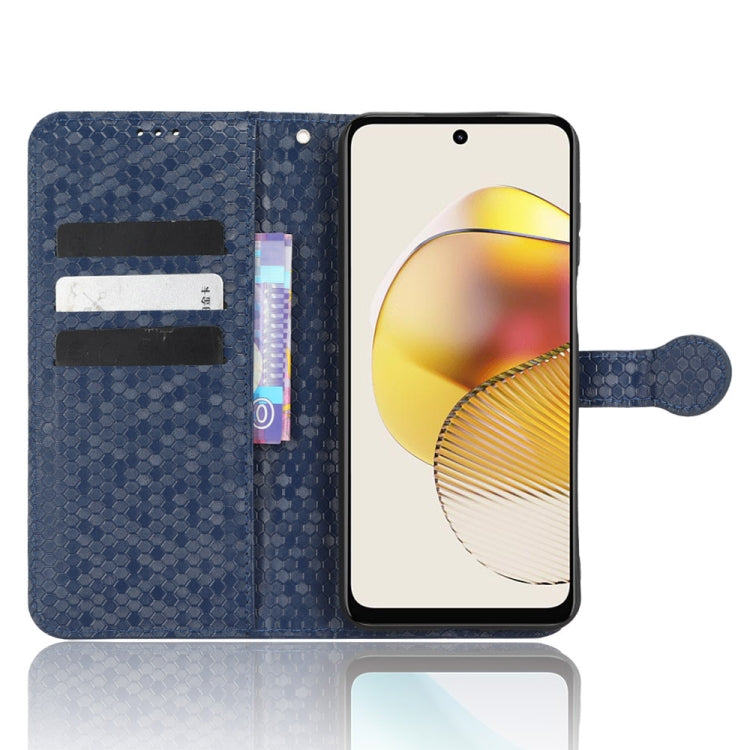 For Motorola Moto G53 5G Honeycomb Dot Texture Leather Phone Case