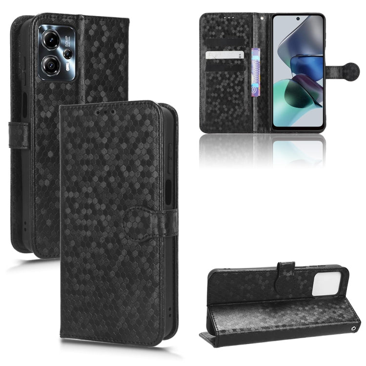For Motorola Moto G13 / G23 4G Honeycomb Dot Texture Leather Phone Case