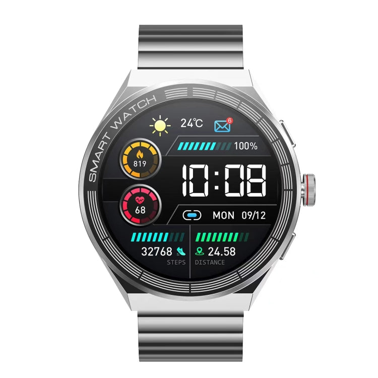 BM01 1.45 inch Steel Band IP68 Waterproof Smart Watch Support Bluetooth Call / NFC