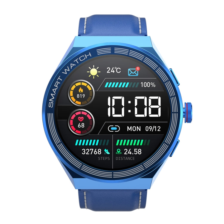 BM01 1.45 inch Leather Band IP68 Waterproof Smart Watch Support Bluetooth Call / NFC