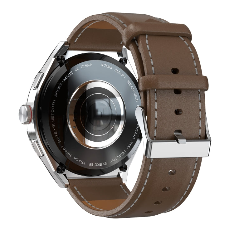 BM01 1.45 inch Leather Band IP68 Waterproof Smart Watch Support Bluetooth Call / NFC