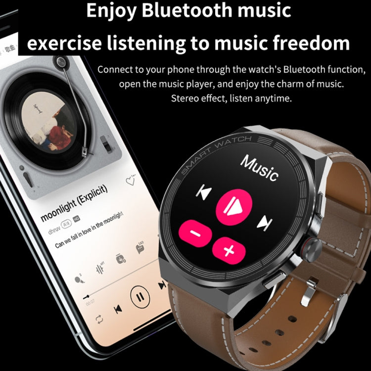 BM01 1.45 inch Leather Band IP68 Waterproof Smart Watch Support Bluetooth Call / NFC