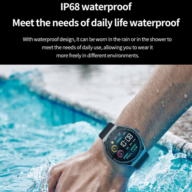 BM01 1.45 inch Leather Band IP68 Waterproof Smart Watch Support Bluetooth Call / NFC