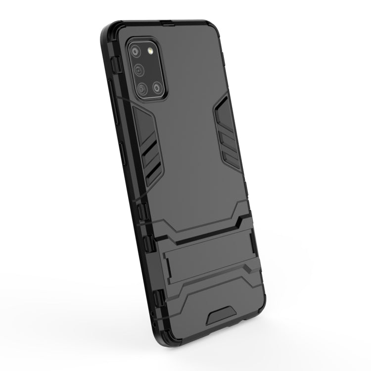 For Galaxy A31 Shockproof PC + TPU Protective Case with Hidden Holder