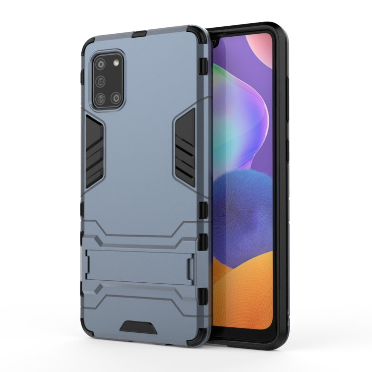 For Galaxy A31 Shockproof PC + TPU Protective Case with Hidden Holder