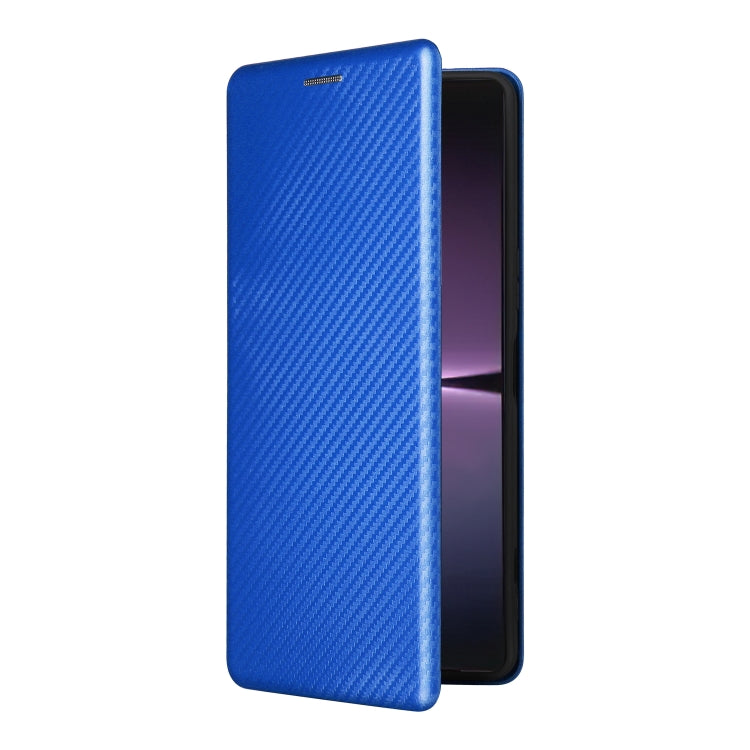 For Sony Xperia 1 V Carbon Fiber Texture Flip Leather Phone Case