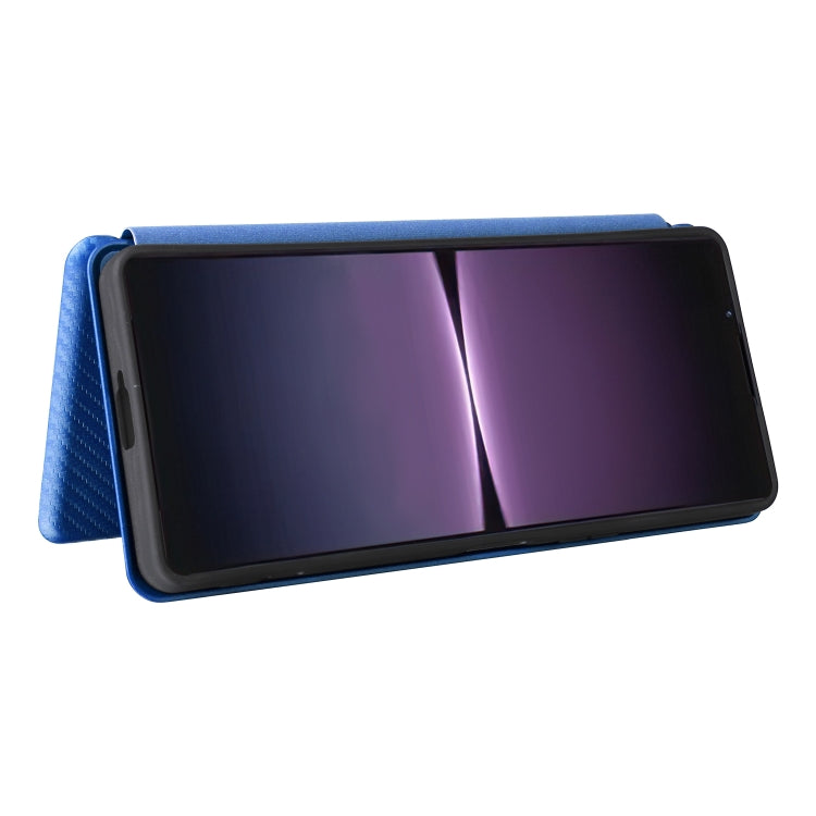 For Sony Xperia 1 V Carbon Fiber Texture Flip Leather Phone Case