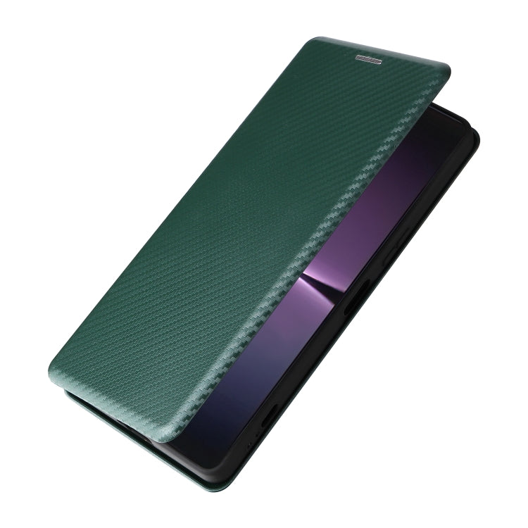 For Sony Xperia 1 V Carbon Fiber Texture Flip Leather Phone Case