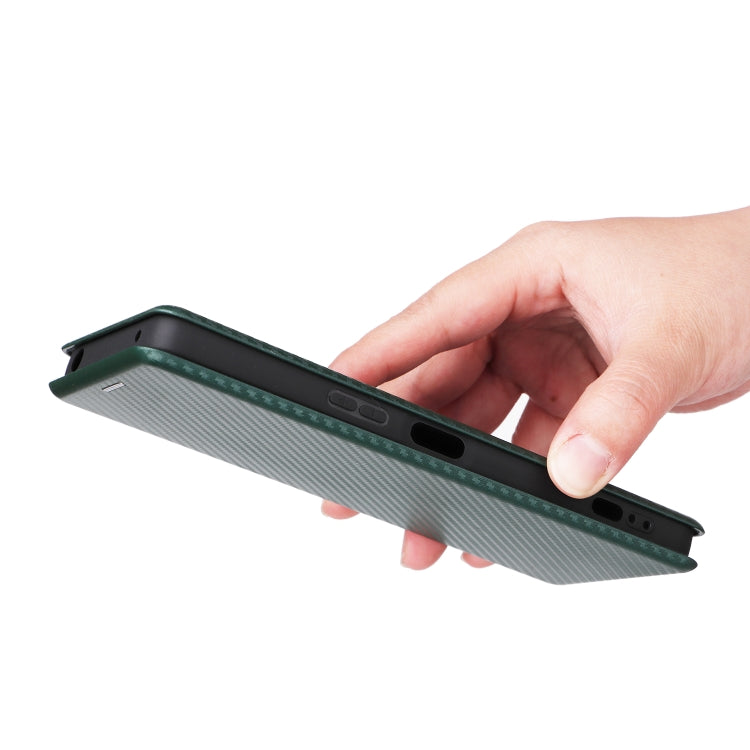 For Sony Xperia 1 V Carbon Fiber Texture Flip Leather Phone Case