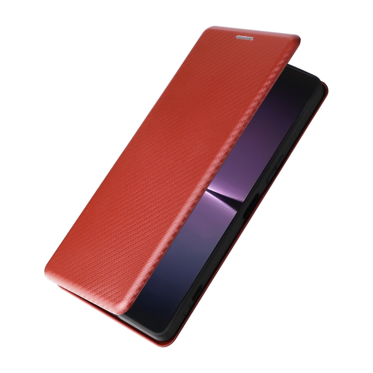 For Sony Xperia 1 V Carbon Fiber Texture Flip Leather Phone Case