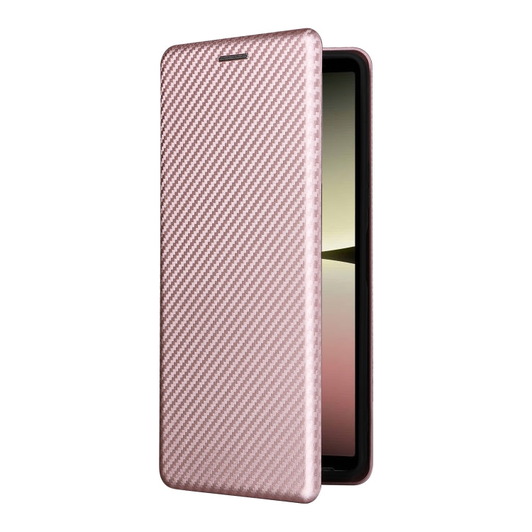 For Sony Xperia 10 V Carbon Fiber Texture Flip Leather Phone Case