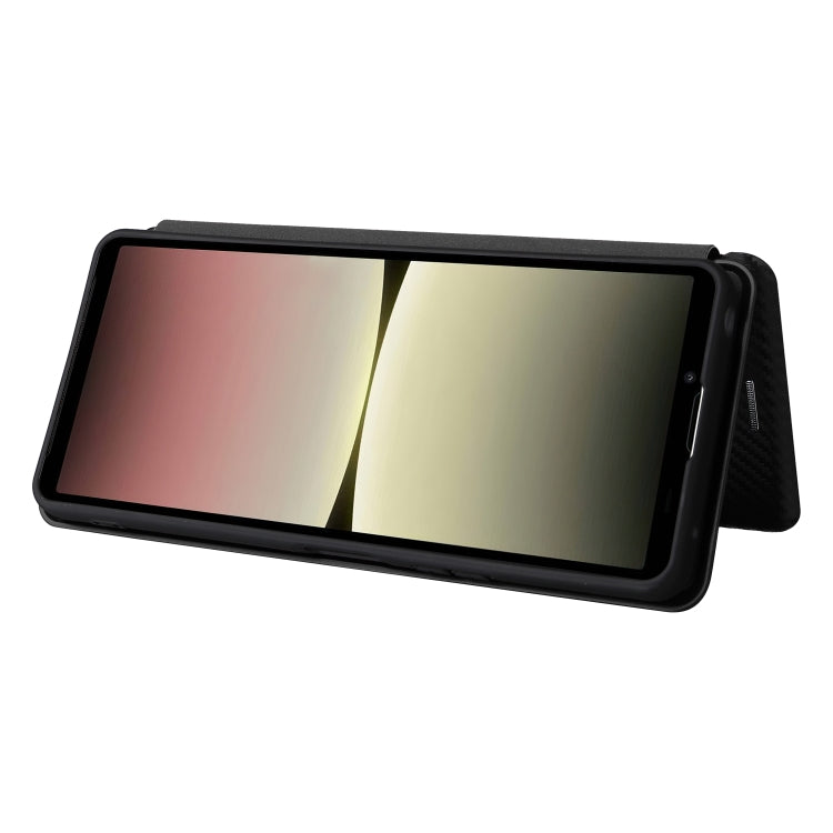 For Sony Xperia 10 V Carbon Fiber Texture Flip Leather Phone Case