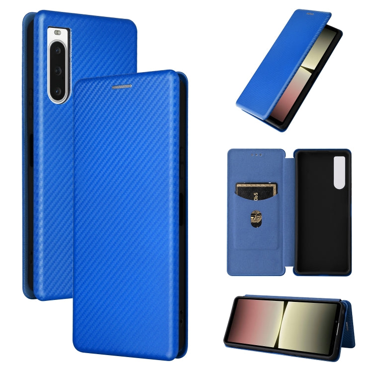 For Sony Xperia 10 V Carbon Fiber Texture Flip Leather Phone Case