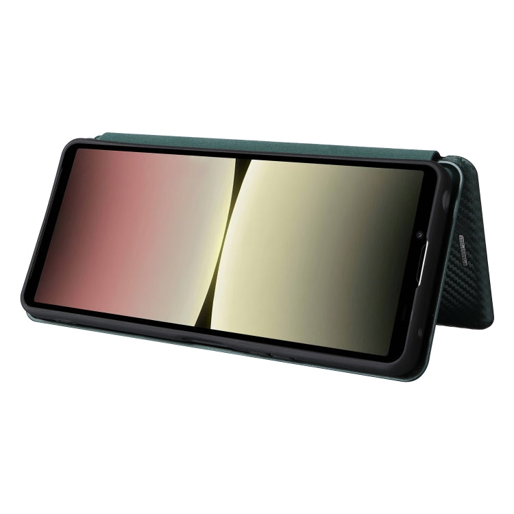 For Sony Xperia 10 V Carbon Fiber Texture Flip Leather Phone Case