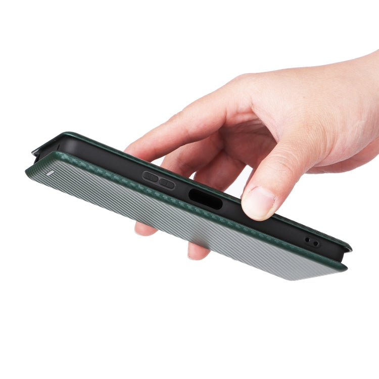 For Sony Xperia 10 V Carbon Fiber Texture Flip Leather Phone Case