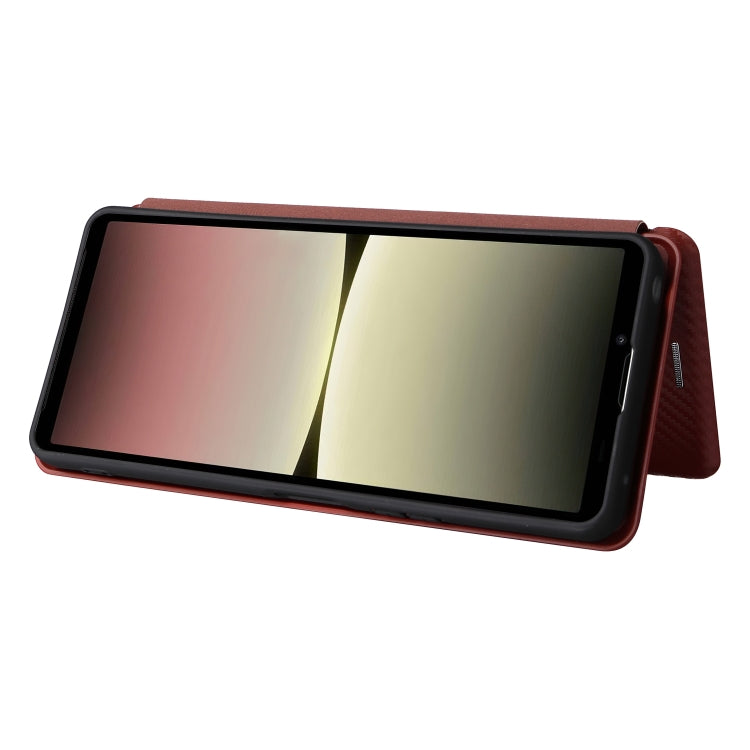 For Sony Xperia 10 V Carbon Fiber Texture Flip Leather Phone Case