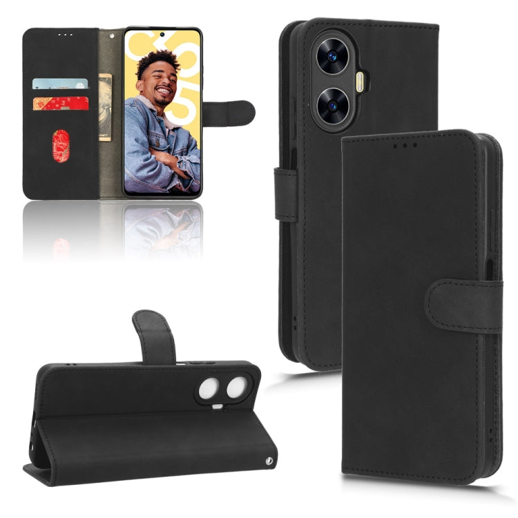 For Realme C55 Skin Feel Magnetic Flip Leather Phone Case