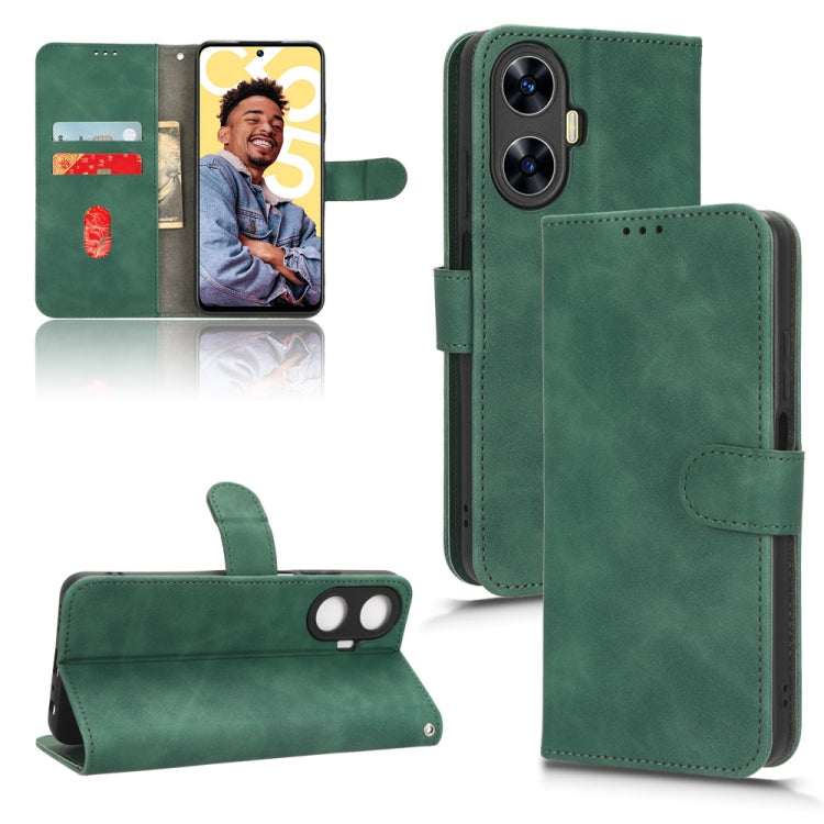 For Realme C55 Skin Feel Magnetic Flip Leather Phone Case