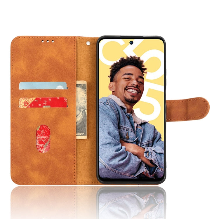 For Realme C55 Skin Feel Magnetic Flip Leather Phone Case